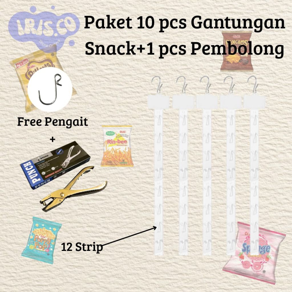 PAKET 10PCS (12STRIP) GANTUNGAN SNACK JAJAN / GANTUNGAN SNACK WARUNG