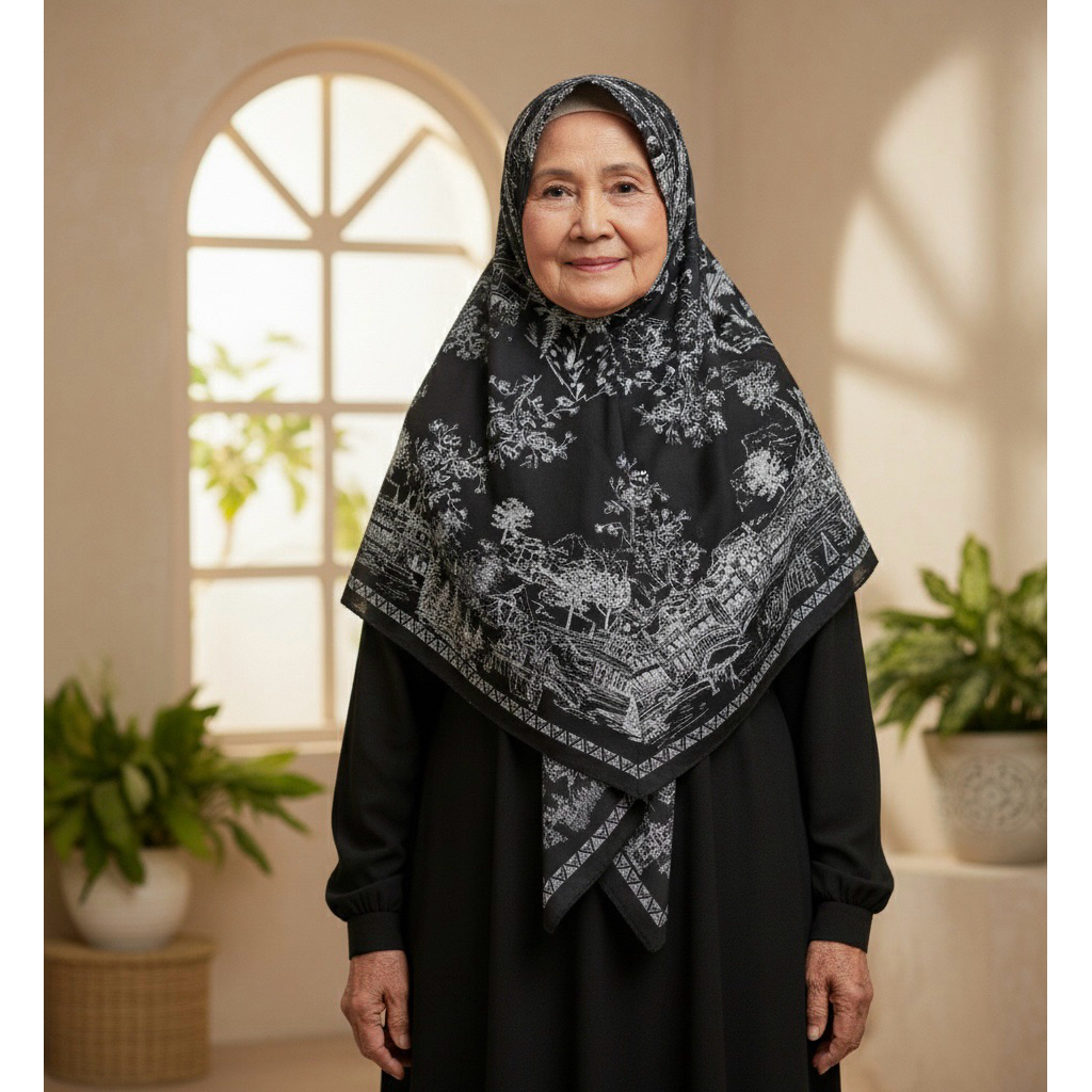 Kerudung Segi Empat Syar’i Motif Andalusia