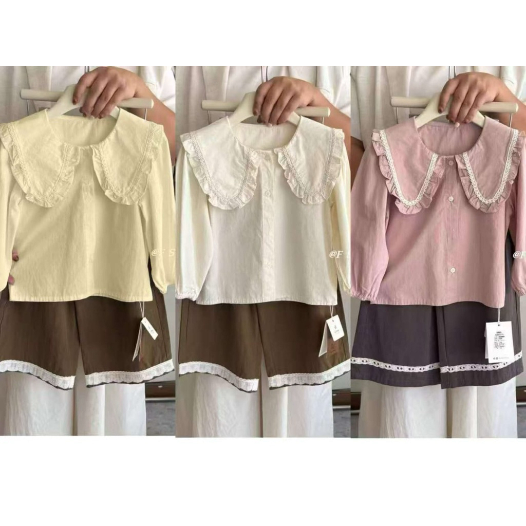 [COD] SETELAN KEMEJA BKK ANAK CEWEK SIZE 120-160 PREMIUM - SET CELANA KULOT BKK ANAK PEREMPUAN GEMOY