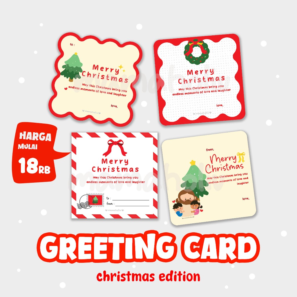 Greeting card christmas / kartu natal / kartu ucapan / birthday card / custom