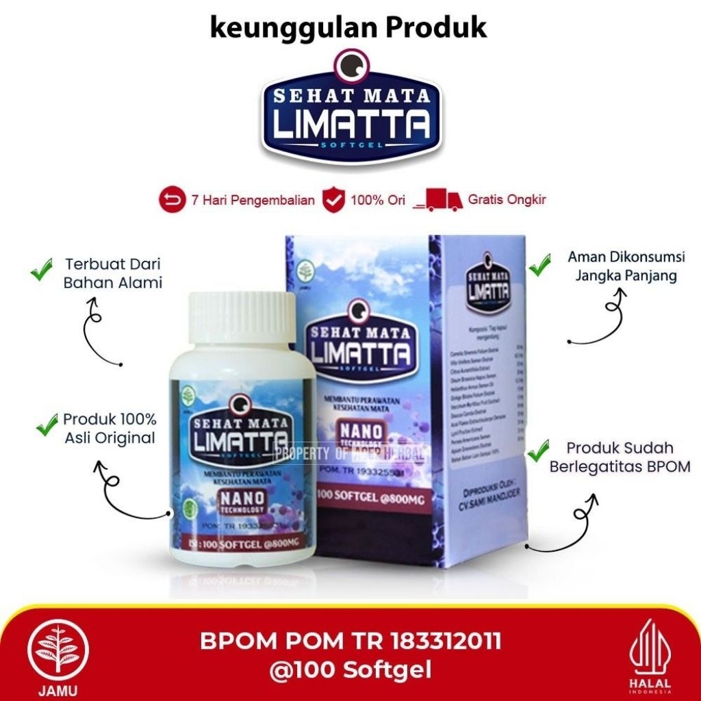 LIMATTA Obat Mata Retina Lepas - Obat Ablasio Retina - Obat Ablasi Retina Herbal Limata Sehat Mata A