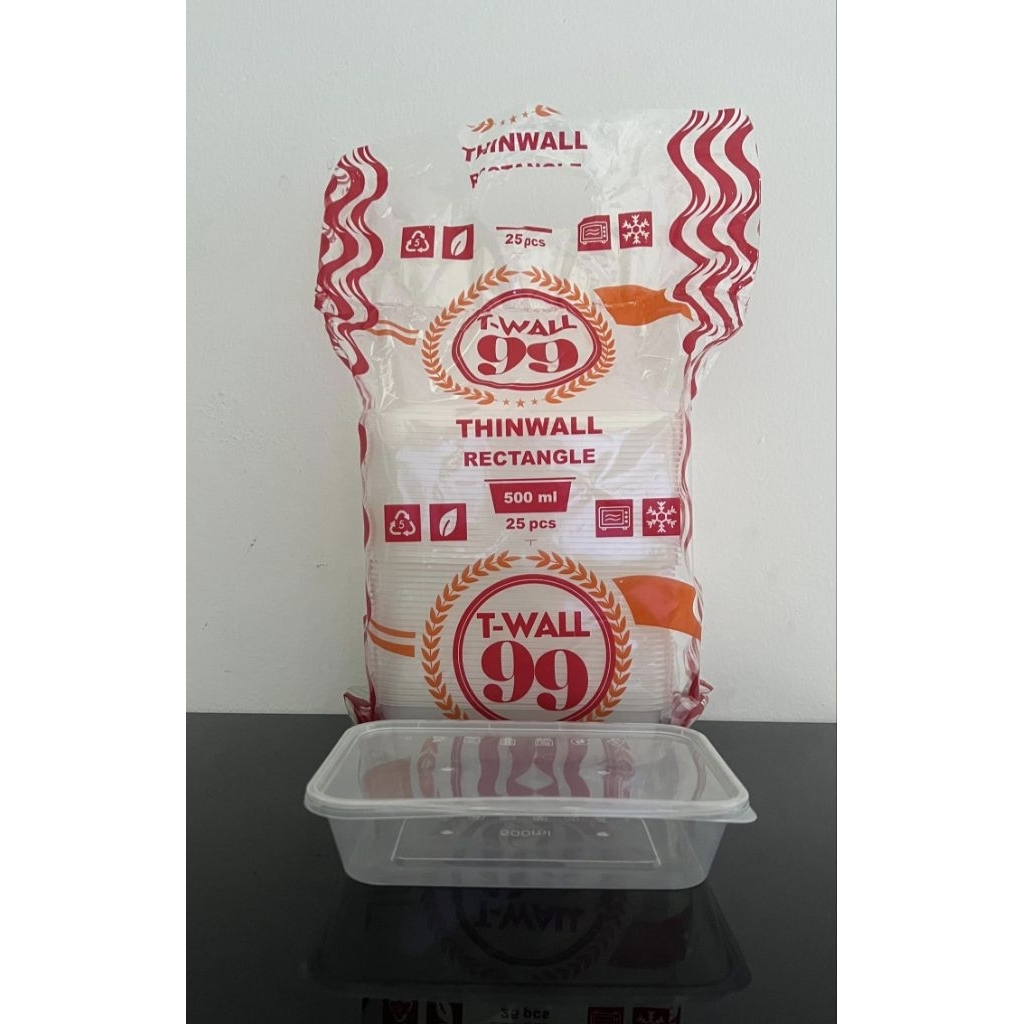 (PROMO) Thinwall Rectangle 500ml persegi panjang HIBA/99
