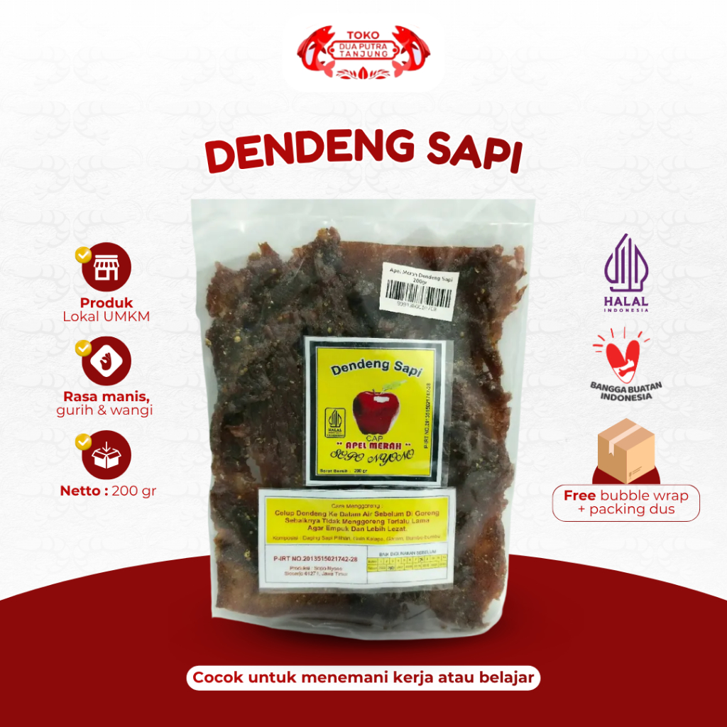 Dua Putra Tanjung Dendeng Sapi Apel Merah 200 Gram Makanan Lauk Siap Saji Tahan Lama