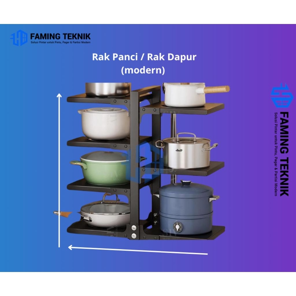 [Faming] Wastafel Dapur Di Bawah Rak Pot Kabinet Atas Rak Panci Multi Fungsi Rak panci Side Dish Rac