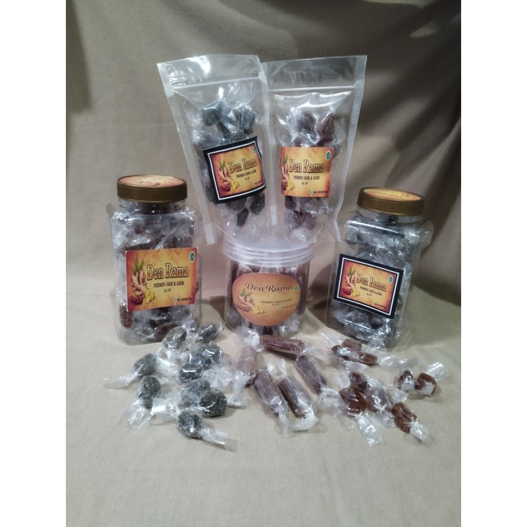 permen asem DEN RAMA kemasan toples