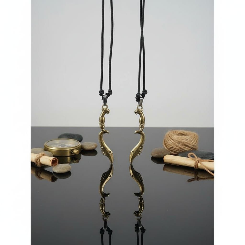 Kalung Tali Bandul Kujang/ Kalung Tali Hitam Pria