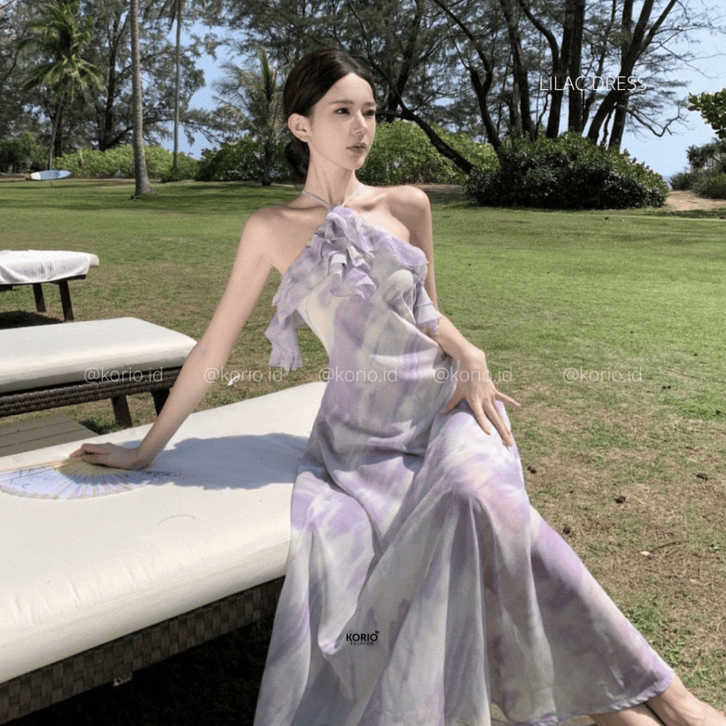 KORIO LILAC DRESS Baju Pantai Gaun Beachwear Wanita