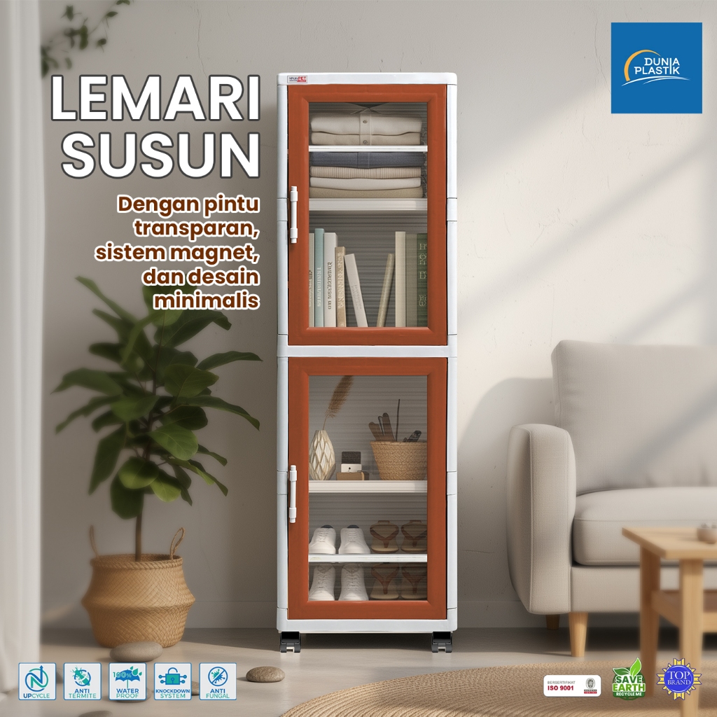 Lemari Sepatu Lipat/Rak Sepatu Plastik/ Lemari Tas/Rak Kosmetik/ Lemari Buku/ Rak Buku/Lemari Baju D