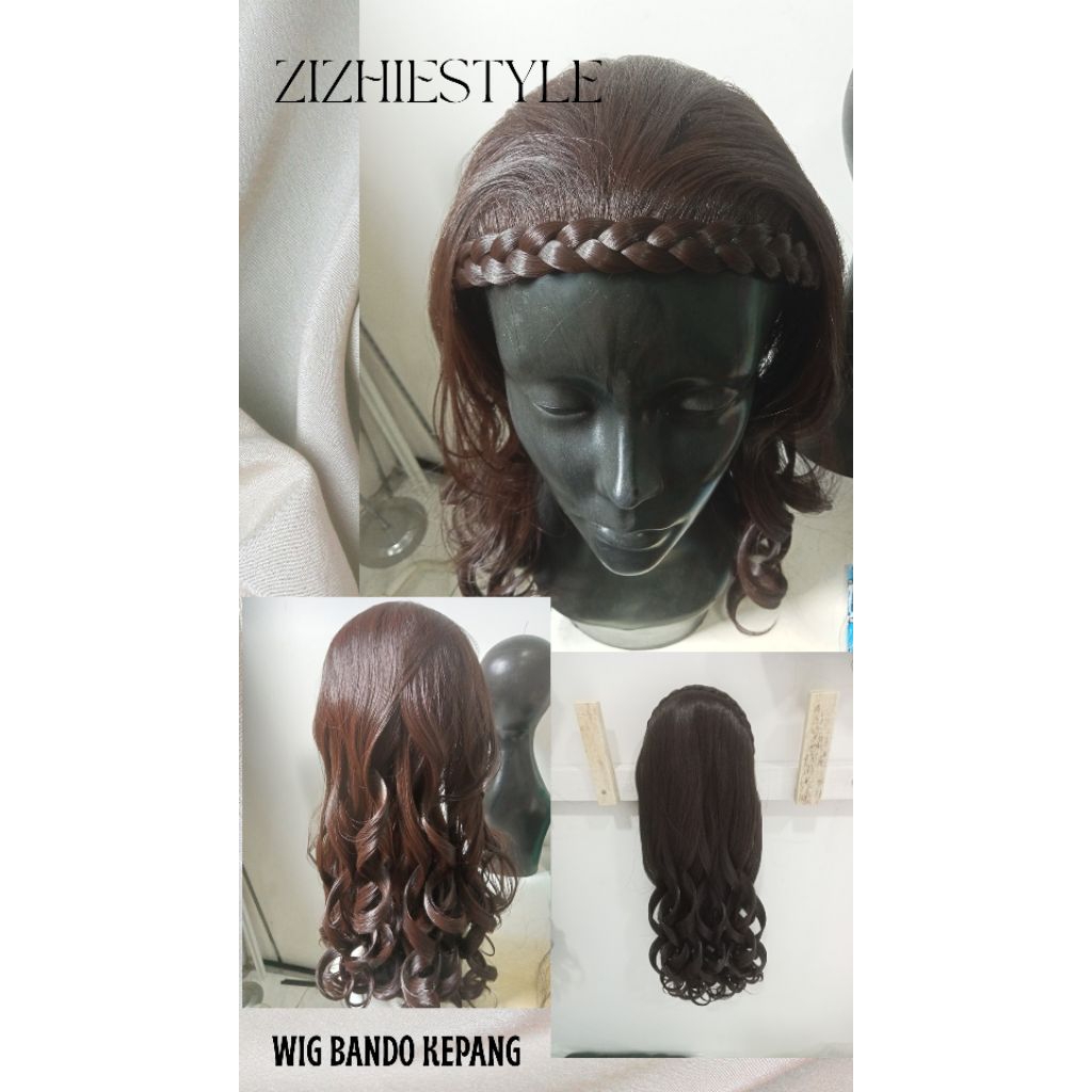 wig bando kepang/wig bando kepang pajang 60cm/wig bando/wig wanita cantik