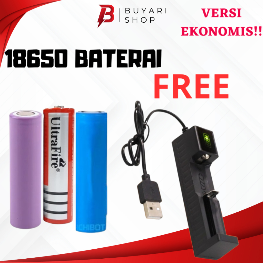 VARIASI 18650 BATERAI SENTER - BATERAI KIPAS ANGIN PORTABLE MINI - BATERAI 18650 FLAT TOP DAN TIMBUL