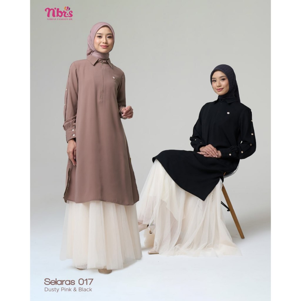 Nibras Tunik Selaras 017 Atasan Wanita Blouse Kemeja Kerja Tunik Nibras