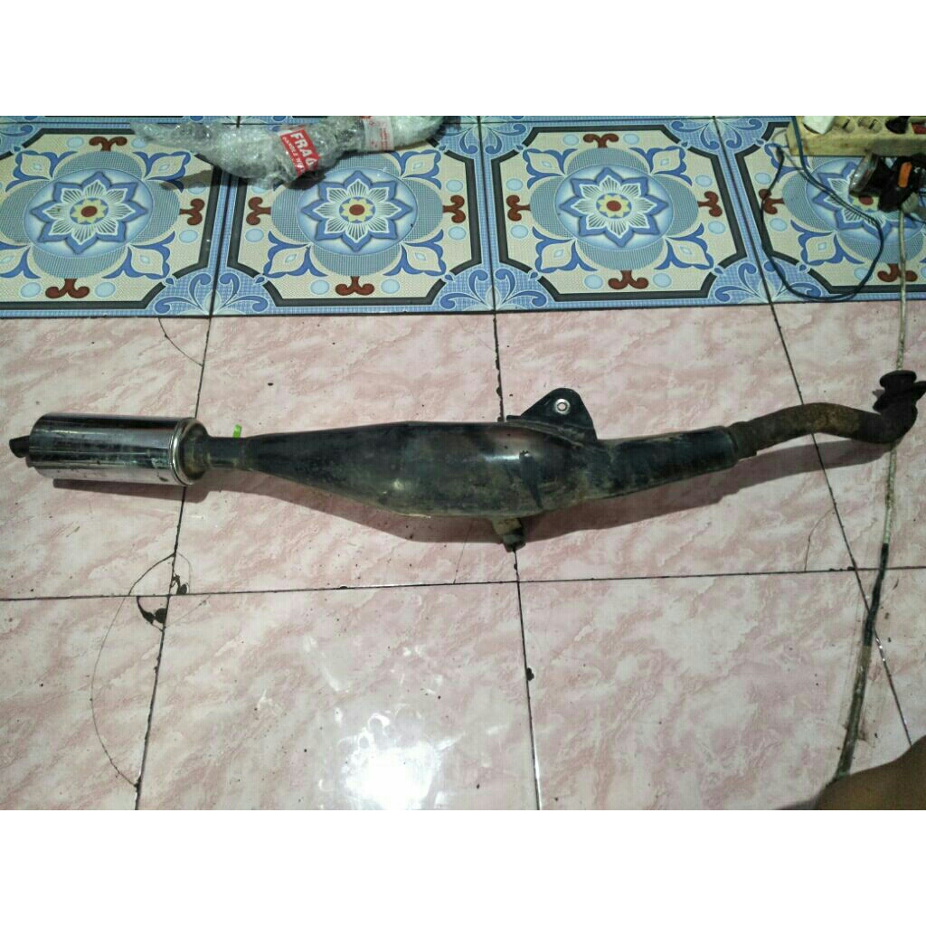 KNALPOT FIZR ORIGINAL CROM DAN PERUT HITAM STANDART BELUM BEDEL