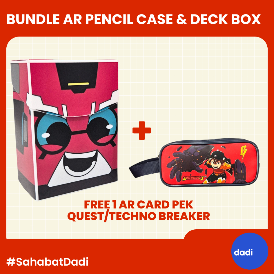Dadi – BoBoiBoy Galaxy Pencil Case BBB + Deck Box Bundle + Bonus AR Card – Official Merchandise