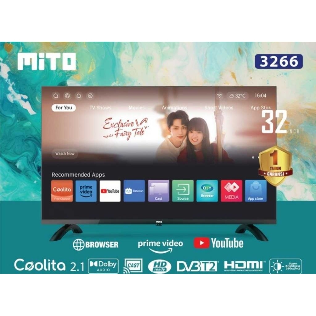 TV ANDROID MITO 32INCH GARANSI RESMI