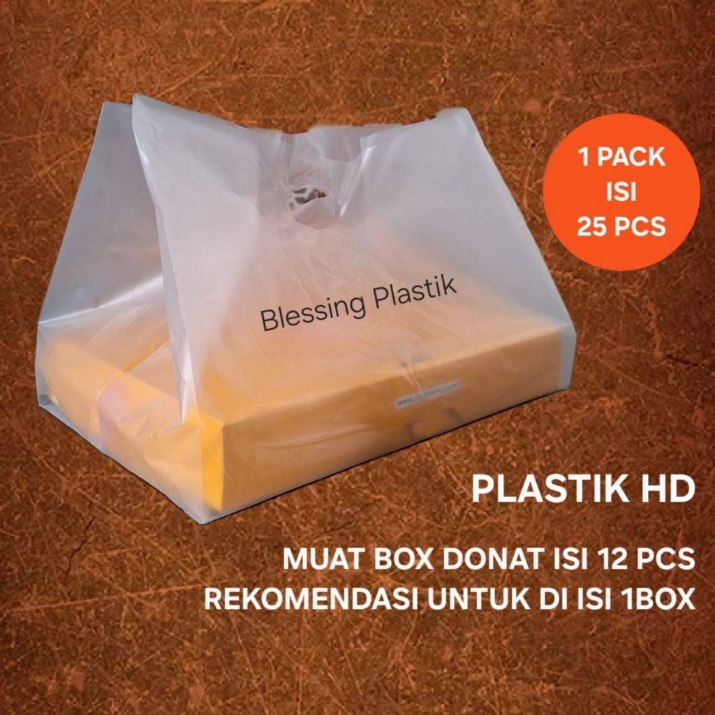Kantong Plastik Jenis HD Muat Box Donat JCO Isi 12 Pcs