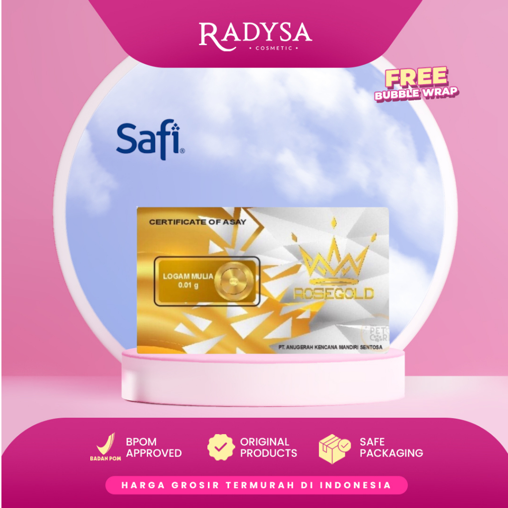 RADYSA - HADIAH  SAFI EMAS LOGAM MULIA GOLD 0,01 ROSE GOLD CERTIFICATE OF ASSAY