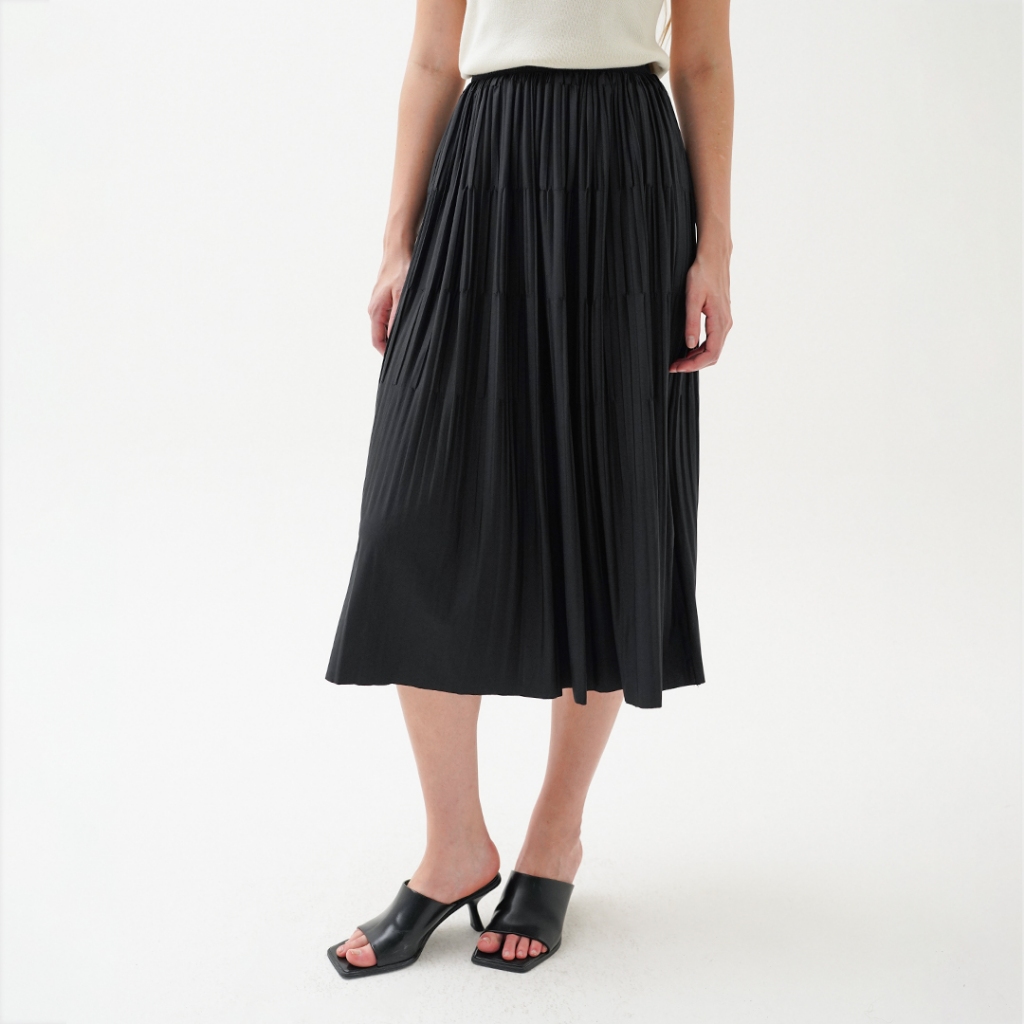 Mississippi Voluminous Flowing Midi Skirt Rok Midi L03000162M Hitam