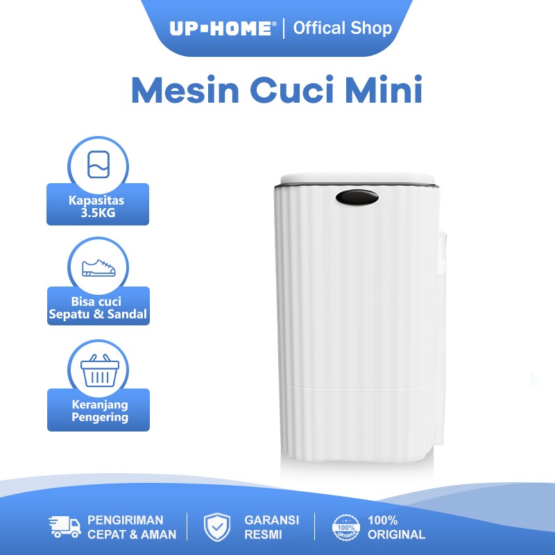 UPHOME Mesin Cuci Mini Portable Kapasitas 3.5KG Otomatis Mesin Pengering Pakaian