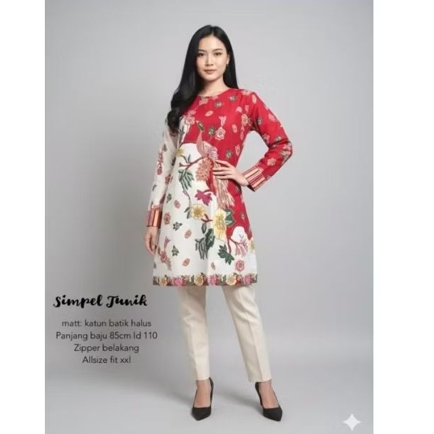 Tunik Batik Wanita Modern Tunik Burung Tunik Batik Kerja Kantoran Batik Modern
