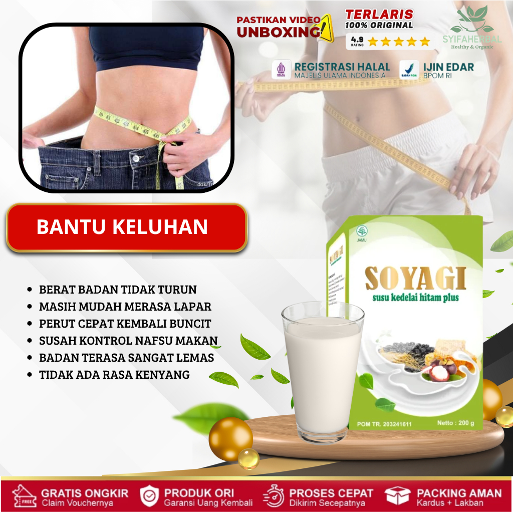 SOYAGI SUSU BUBUK DIET KEDELAI SUSU DIET SEHAT RENDAH KALORI & TINGGI PROTEIN SUSU KEDELAI HITAM COC