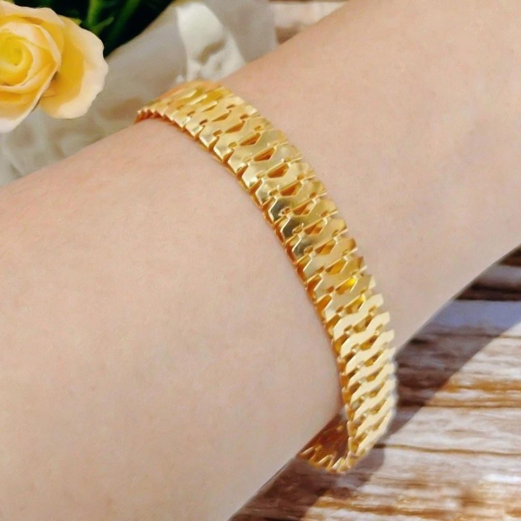 Gelang Wanita Lipan Kaca Emas 24 Karat berkilau