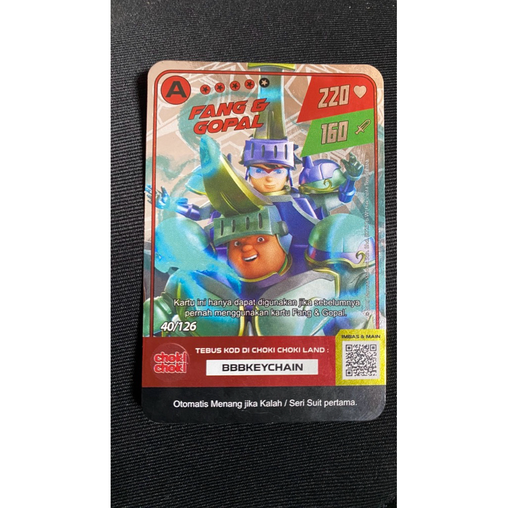 kartu boboiboy choki choki asli monsta galaxy card gold & silver