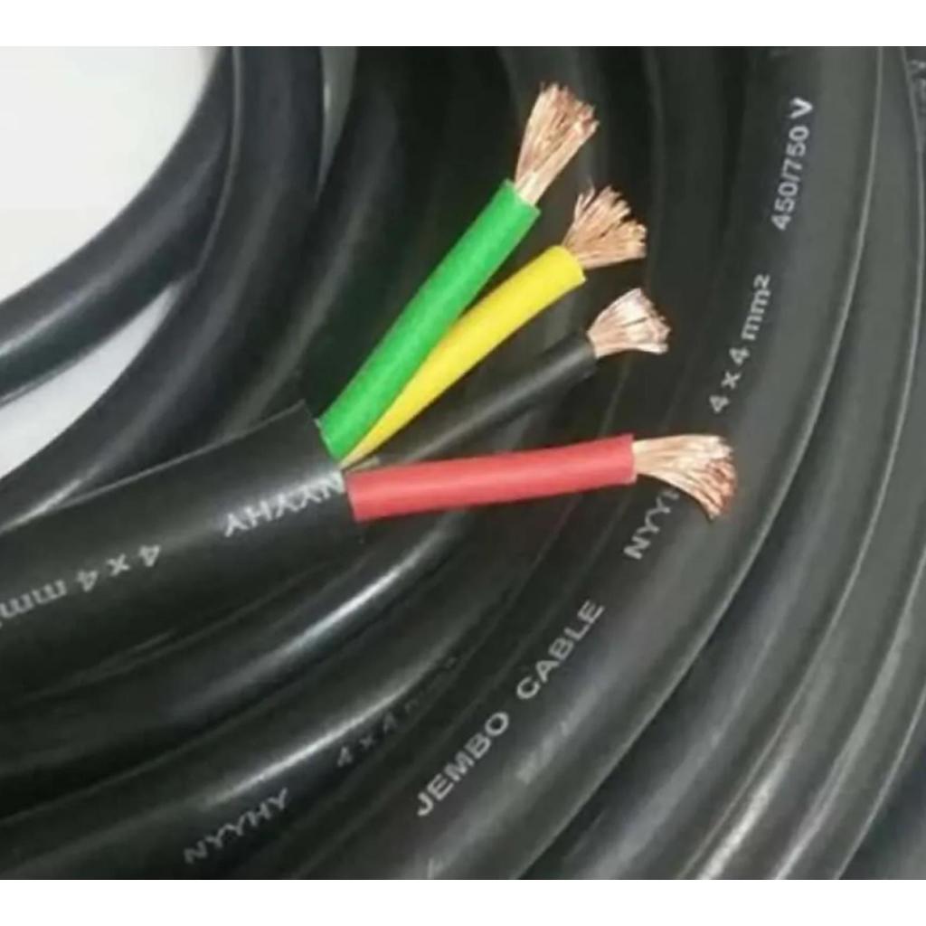 Kabel serabut isi 4 NYYHY 4X6mm merk JEMBO meteran KABEL NYYHY 4X6mm JEMBO meteran