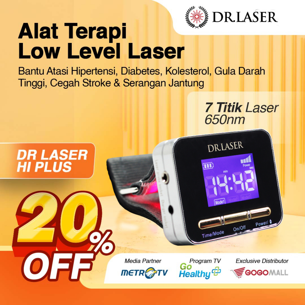 Dr Laser Hi Plus Official Gogomall Alat Terapi Cegah Serangan Jantung - 7 Titik Mata Laser