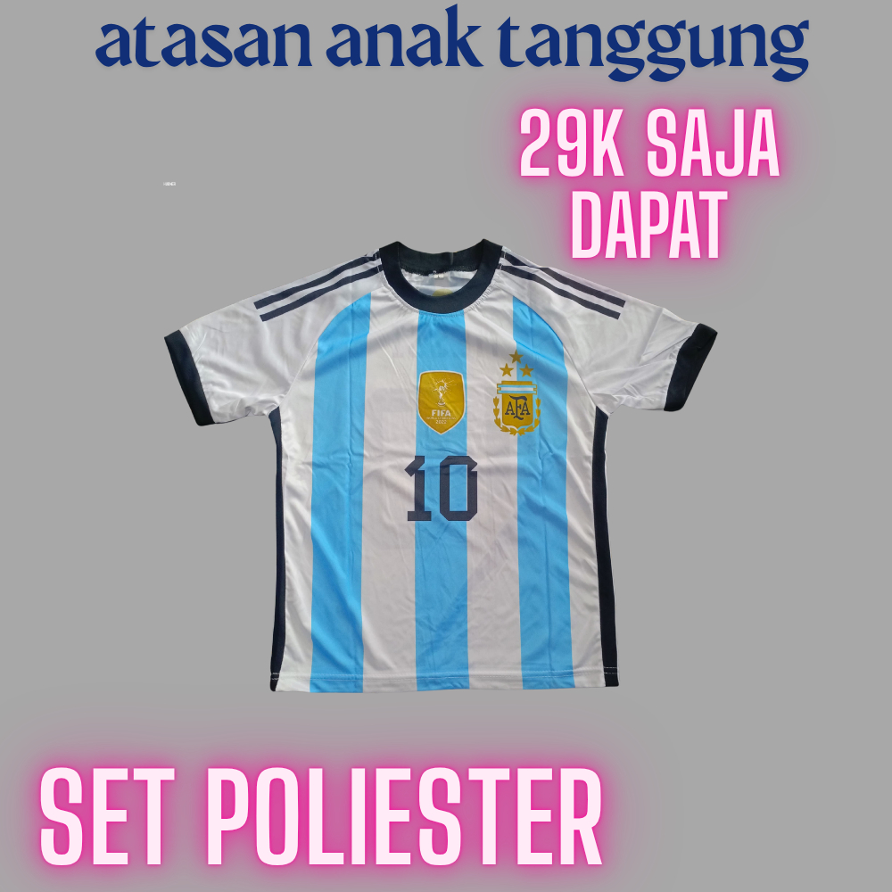 JERSEY BAJU BOLA ARGENTINA MESSI/BAJU BOLA MESSI ARGENTINA PRINTING USIA 7-12THN