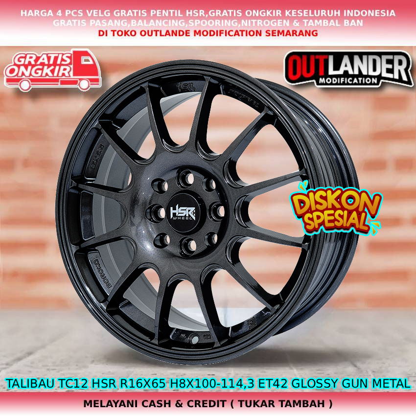 Velg racing ring16 untuk mobil Avanza| Livina| Veloz| Xenia| Panther dll velg hsr talibau R16