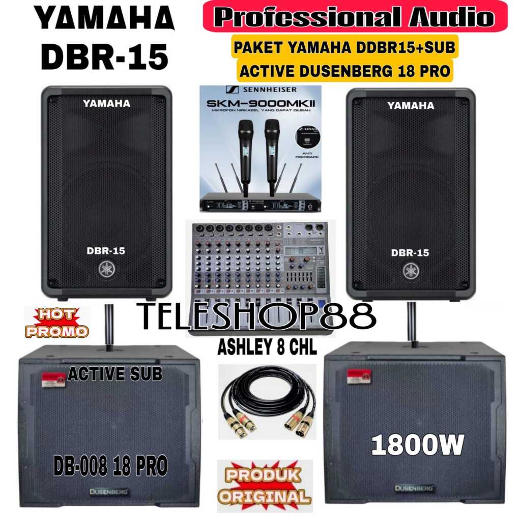 Paket sound system outdoor indoor speaker aktif 15" YAMAHA DBR15 DBR 15 original