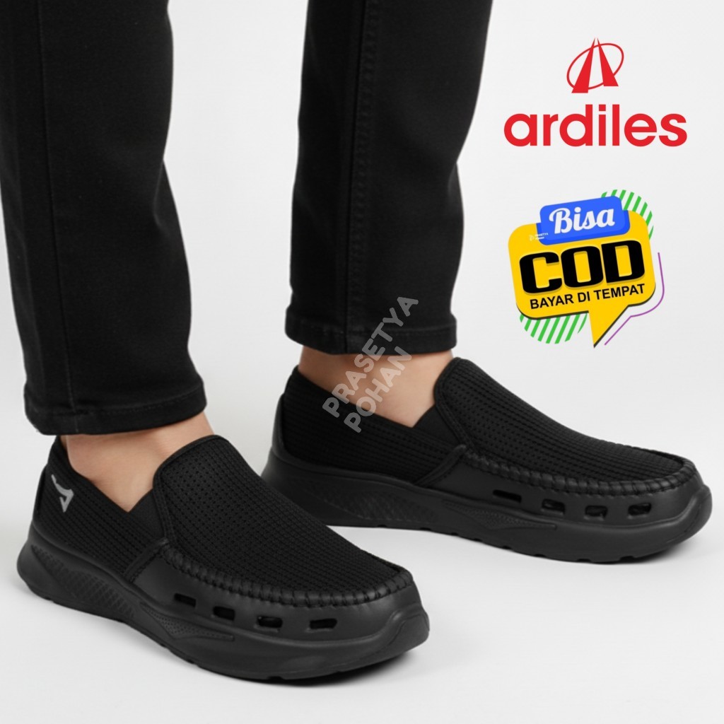 Sepatu Ardiles Slip On Pria Hitam Original Ardiles - Sepatu Ardiles Pria