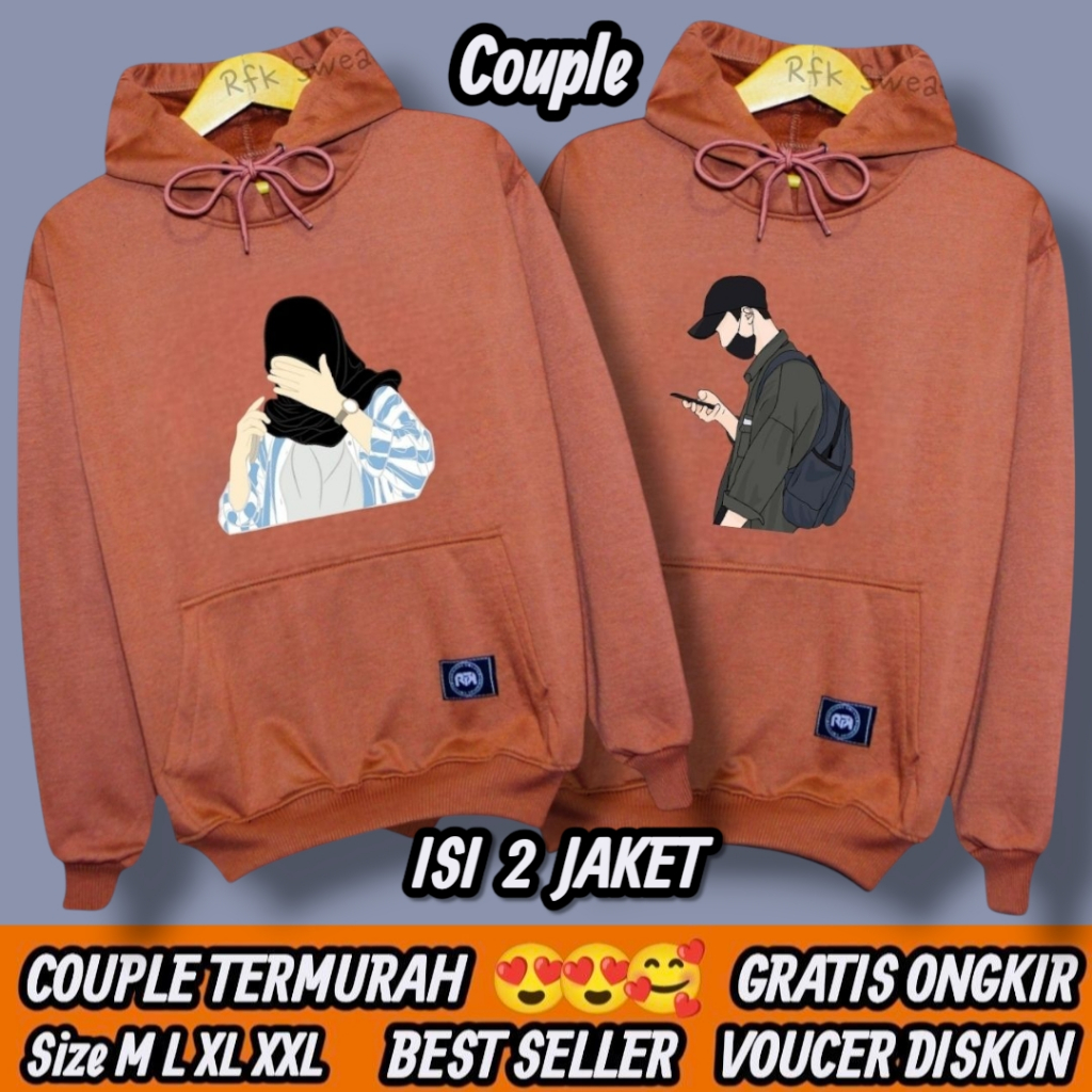 ( isi 2 pcs ) baju couple pasangan / jaket couple / kaos couple pasangan / baju kapelan sama pacar 2