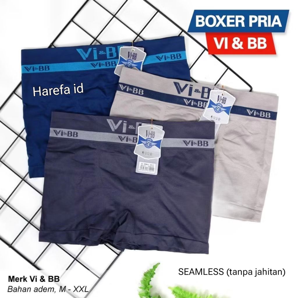 6pc- cd  boxer pria vibb seamless bahan poliamida elastiano - boxer vibb m-xxl - boxer cowok vibb, v