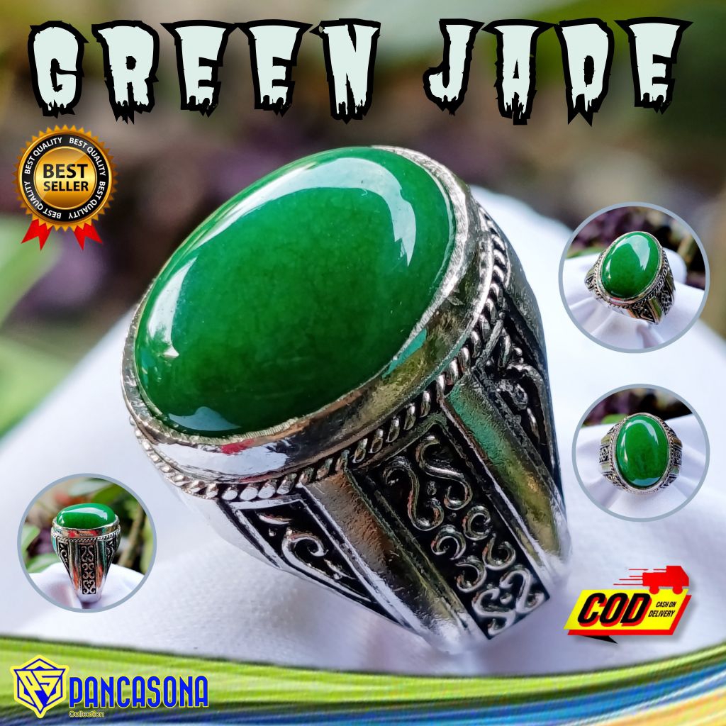 CINCIN GIOK HIJAU TUA CHINA SUPER ALPAKA ANTI KARAT