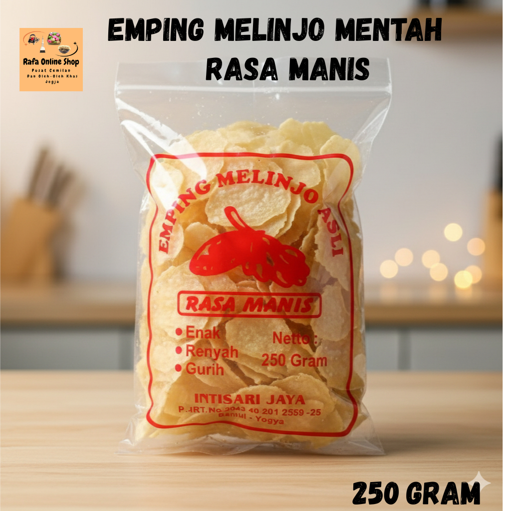 Emping Mlinjo / Cemilan Melinjo Mentah Rasa Manis - 250 gram