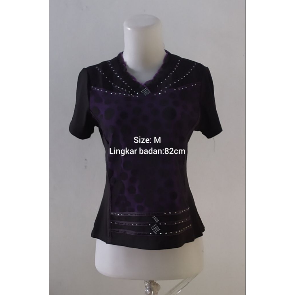 Blus wanita mix Ungu hitam(Preloved)