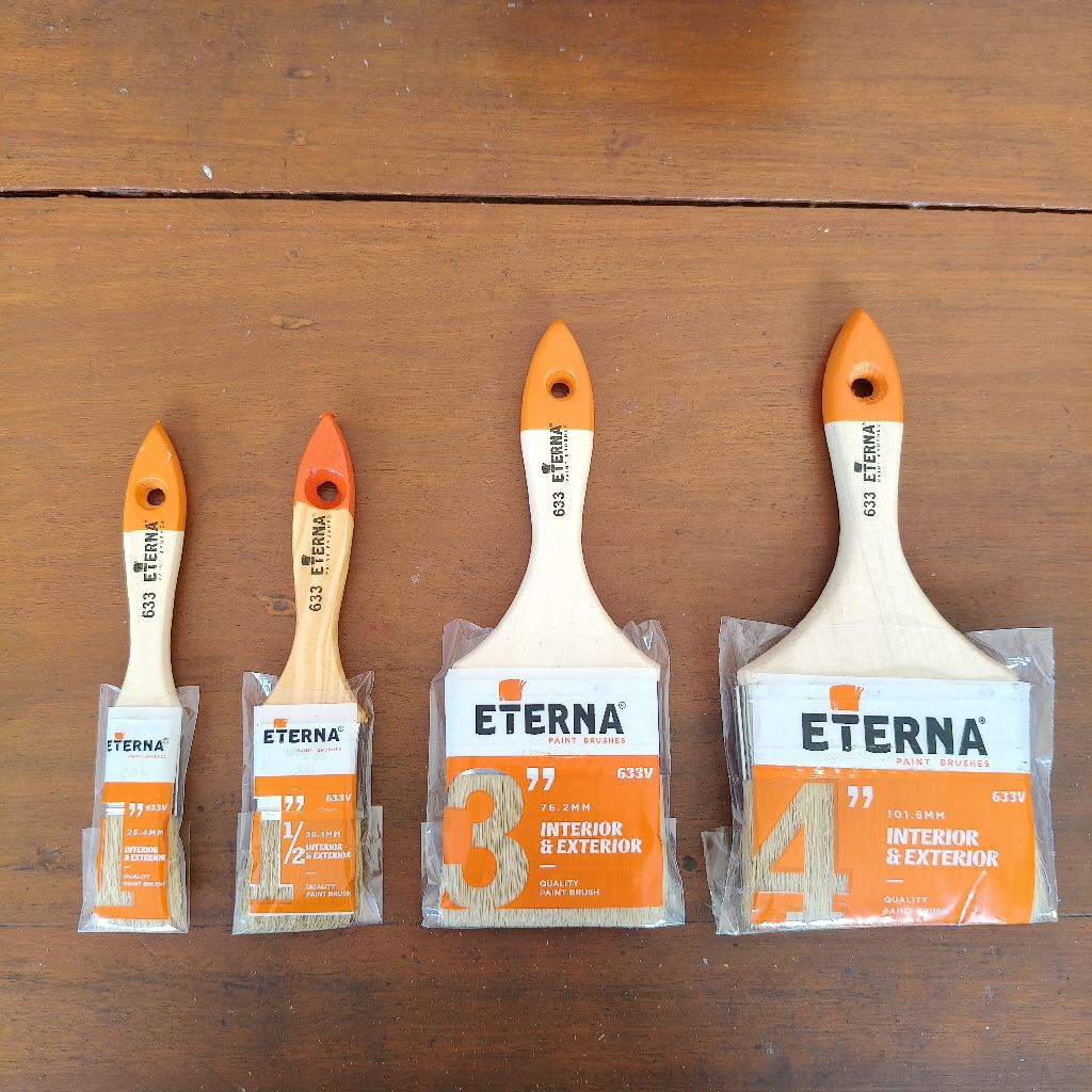 Kuas Cat Eterna 1" 1,5" 1-1/2" 3" 4"  . Kuas Cat Tembok , Kuas Cat Kayu , Kuas Cat Besi , Kuas Bulu 