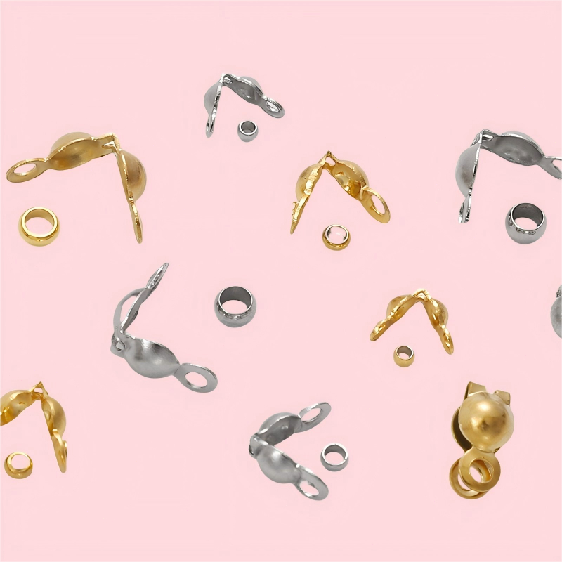 100 Set Aksesori Gesper Stainless Steel + Bola Posisi Untuk DIY Kalung Gelang