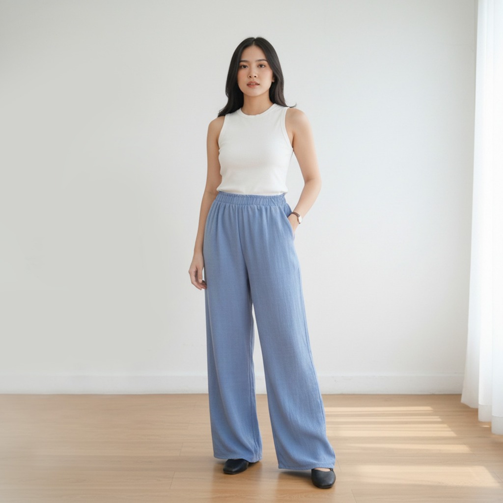 Keibasic Celana Kulot Linen Wanita Kei Basic Lorie – Model Kekinian, Ringan & Stylish untuk Daily Ou