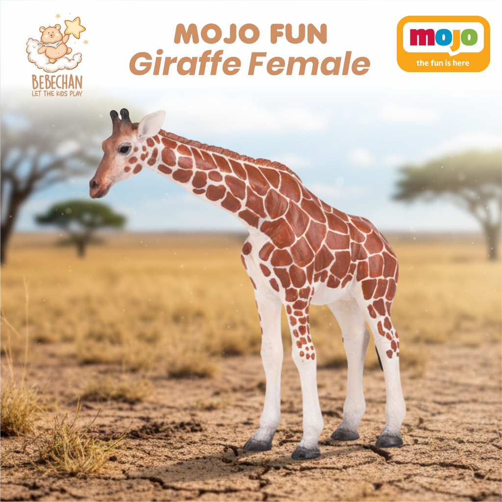 BEBECHAN - Mojo Fun Giraffe Female Miniatur Hewan Action Figure Jerapah Betina