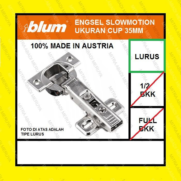 Engsel BLUM Engsel Sendok BLUM Slowmotion Lurus