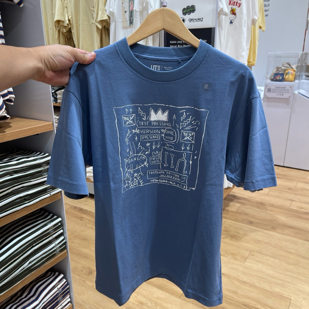 Tshirt Uniqlo Man JEAN MICHEL BASQUIAT blue