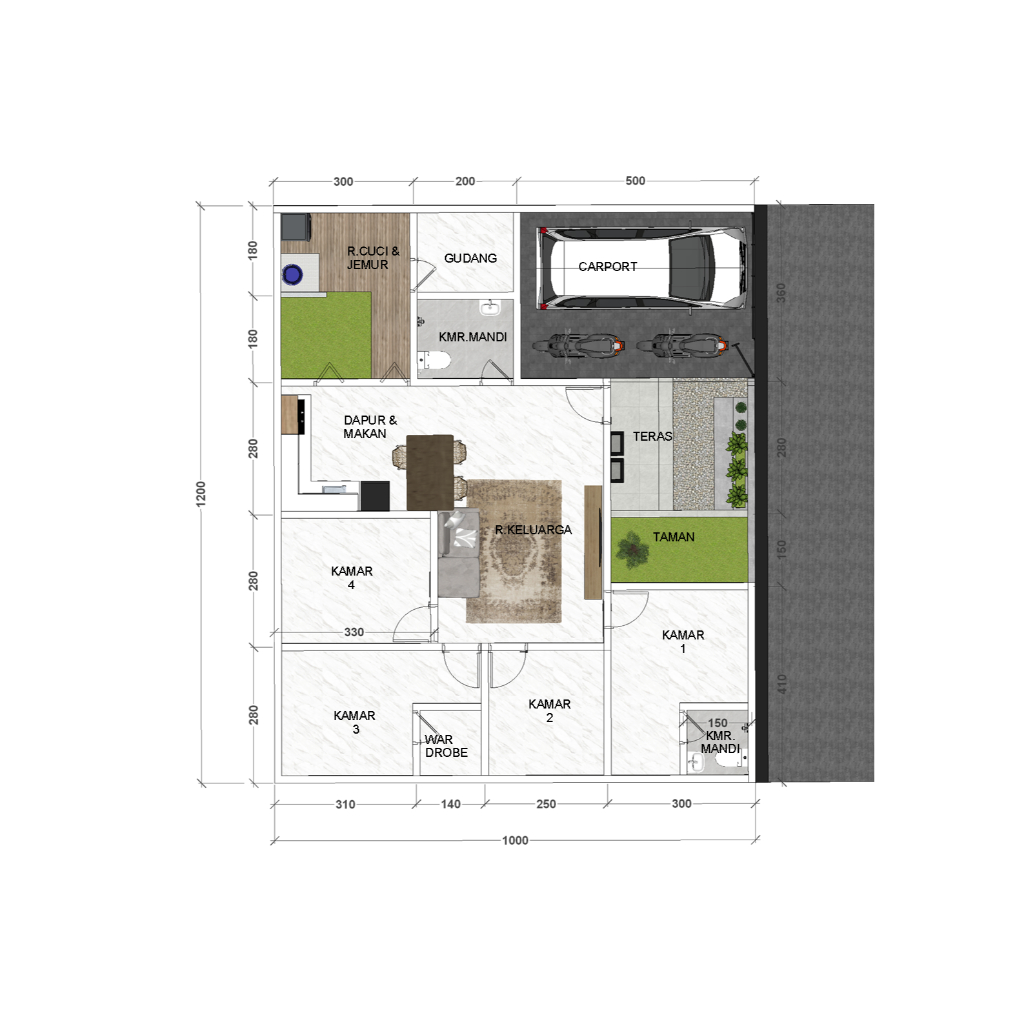 DESAIN DENAH RUMAH 3D MURAH