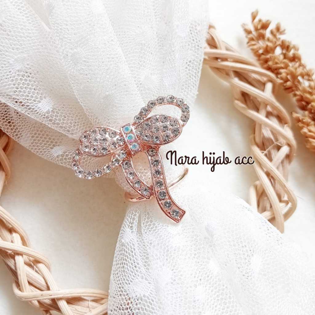 Bros Ring Cincin Jilbab Ulir mutiara Putih