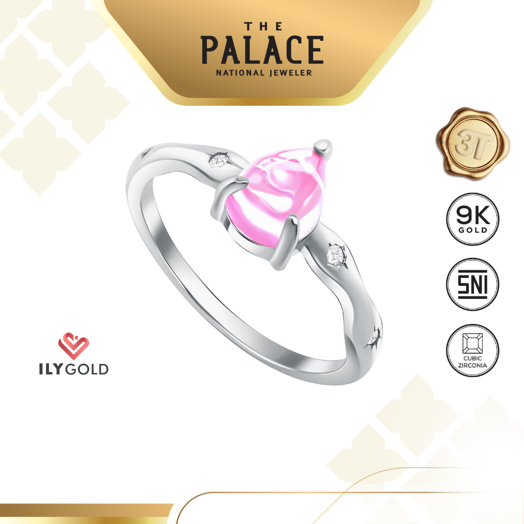 ILY GOLD Spectrum of Pink Beach - Teardrop Pink Ring / Cincin