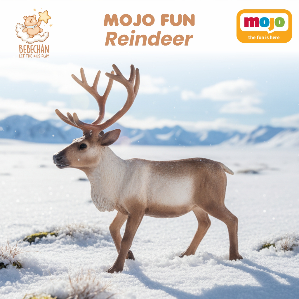 BEBECHAN - Mojo Fun Reindeer Miniatur Hewan Action Figure Rusa Kutub