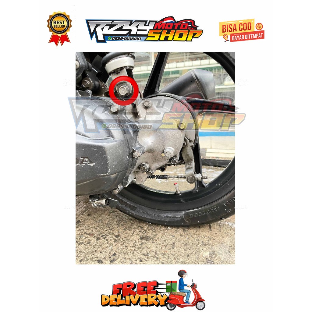 BAUT SHOCK BELAKANG ( 1 BAUT ) BEAT SCOOPY KARBU FI ESP SPACY VARIO 110 TECHNO CW TAHUN 2006 - 2014 