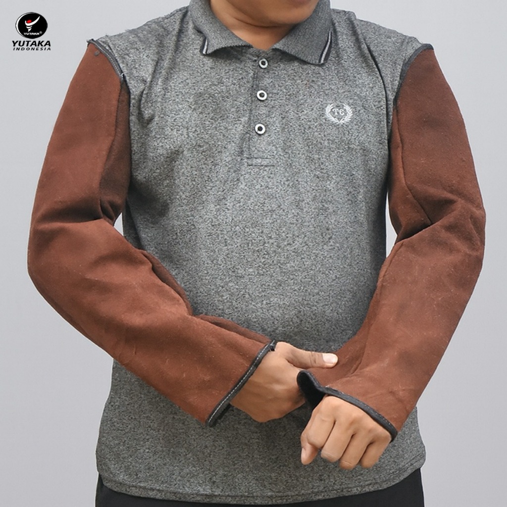 Apron lengan Kulit Las - Arm Lengan Kulit Las Anti Panas - Pelindung Lengan Kulit Pengelasan
