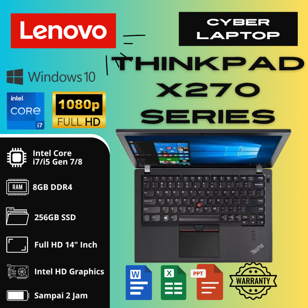 Lenovo Thinkpad X270 i5/i7 8GB/16GB SSD 12.5" || Lenovo Thinkpad X270 Core i5/i7 12.5" IPS Display